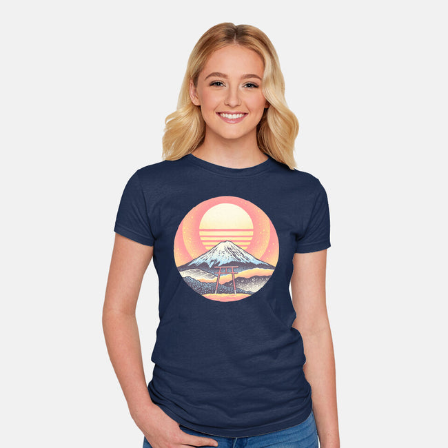 Calm Sunset-Womens-Fitted-Tee-glitchygorilla