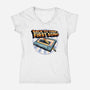 Back To The First Song-Womens-V-Neck-Tee-glitchygorilla