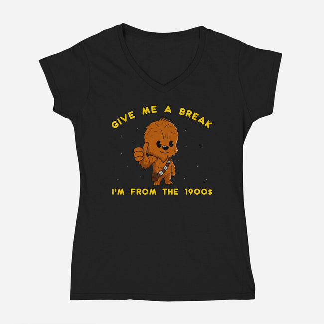 Give Me A Break-Womens-V-Neck-Tee-milasneeze