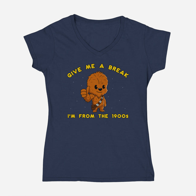 Give Me A Break-Womens-V-Neck-Tee-milasneeze