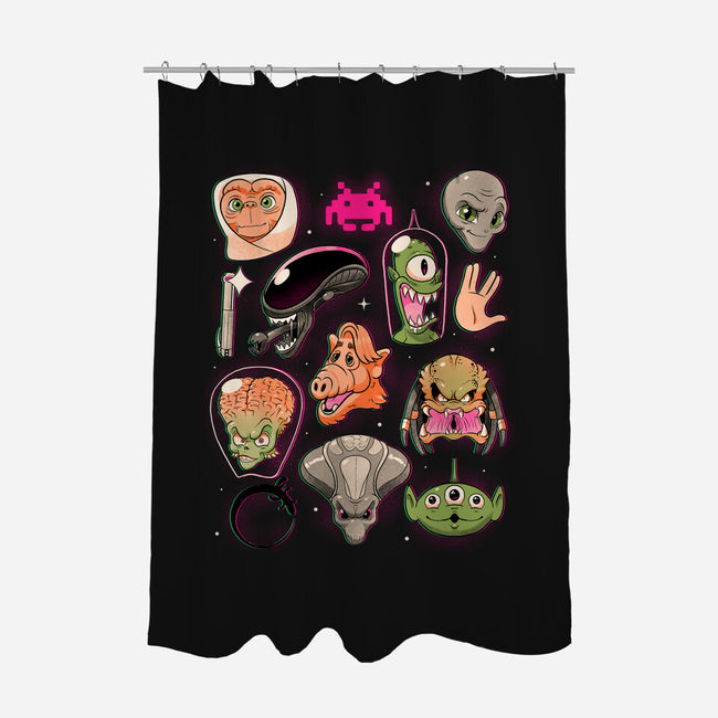 We Love Aliens-None-Polyester-Shower Curtain-Bruno Mota