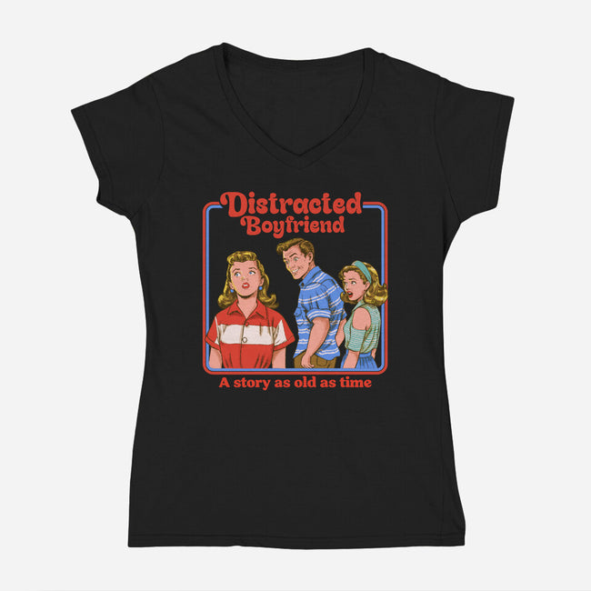 Distracted Boyfriend-Womens-V-Neck-Tee-P1yu5h