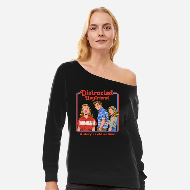 Distracted Boyfriend-Womens-Off Shoulder-Sweatshirt-P1yu5h