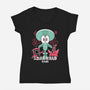 Squidward's Game-Womens-V-Neck-Tee-estudiofitas