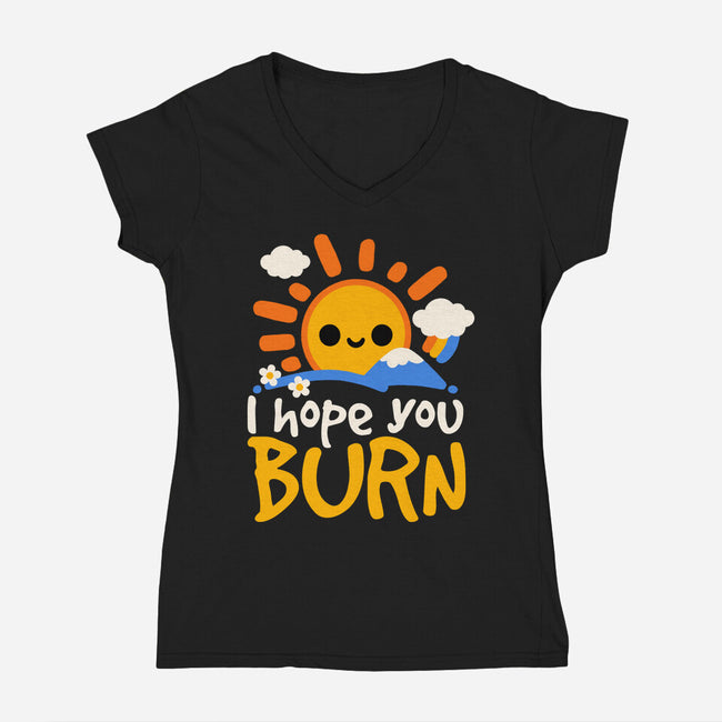 I Hope You Burn-Womens-V-Neck-Tee-NemiMakeit