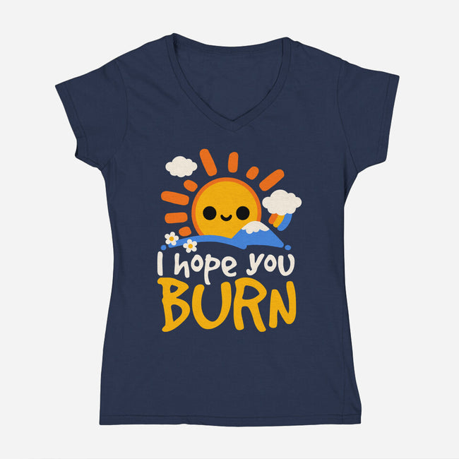 I Hope You Burn-Womens-V-Neck-Tee-NemiMakeit