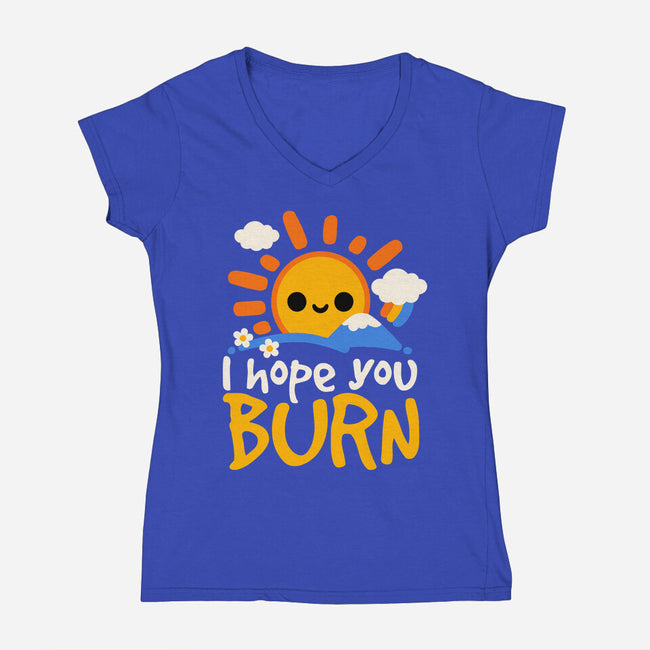 I Hope You Burn-Womens-V-Neck-Tee-NemiMakeit