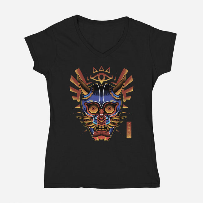 Hanya Majora-Womens-V-Neck-Tee-Astrobot Invention