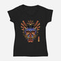 Hanya Majora-Womens-V-Neck-Tee-Astrobot Invention