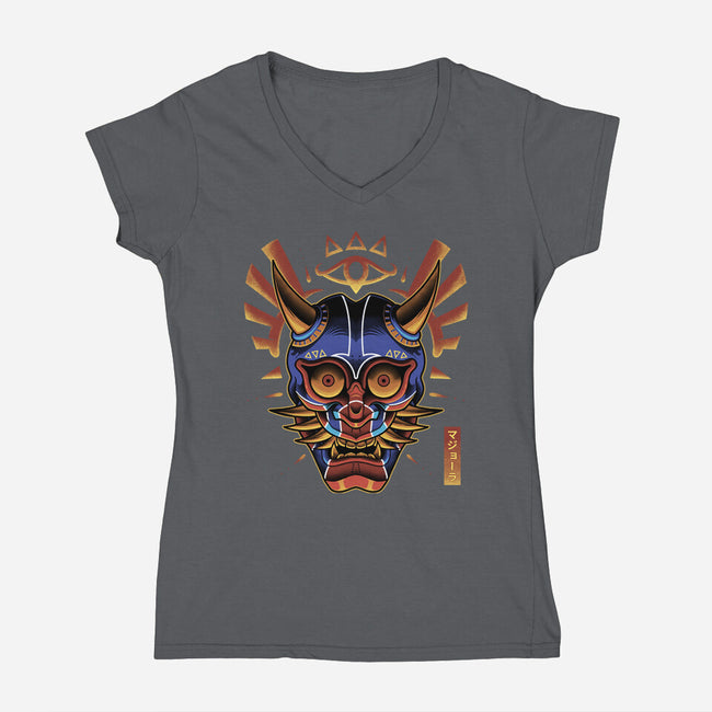 Hanya Majora-Womens-V-Neck-Tee-Astrobot Invention
