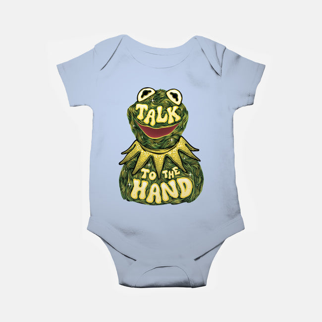 Talk To The Kermit Hand-Baby-Basic-Onesie-glitchygorilla