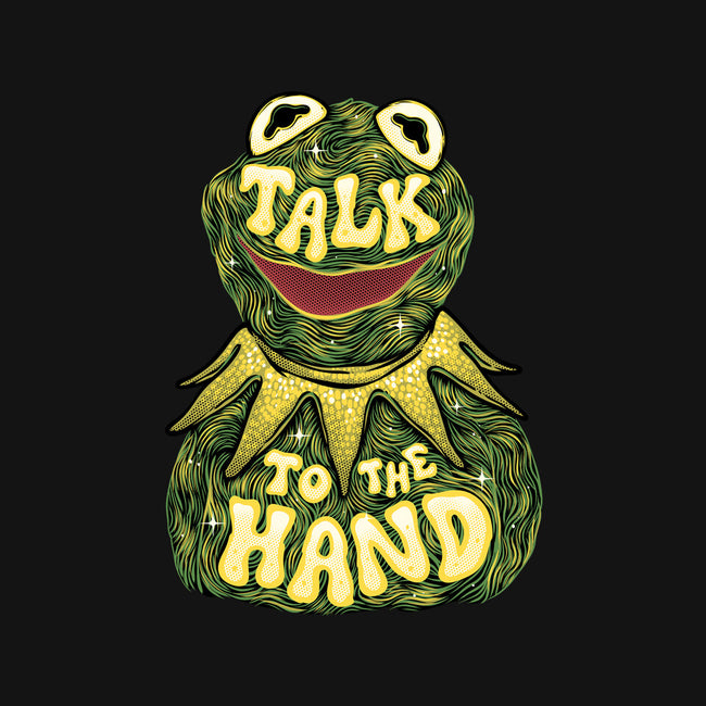 Talk To The Kermit Hand-Unisex-Crew Neck-Sweatshirt-glitchygorilla