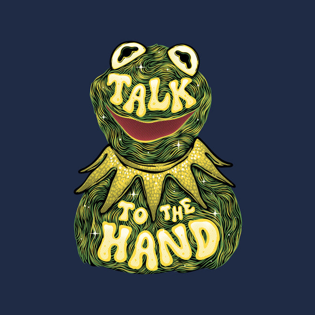 Talk To The Kermit Hand-Unisex-Crew Neck-Sweatshirt-glitchygorilla