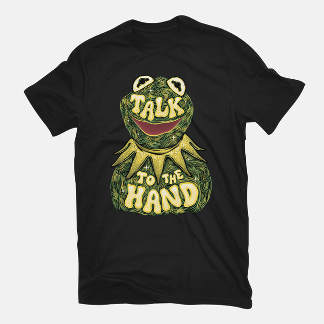 Talk To The Kermit Hand-Womens-Fitted-Tee-glitchygorilla