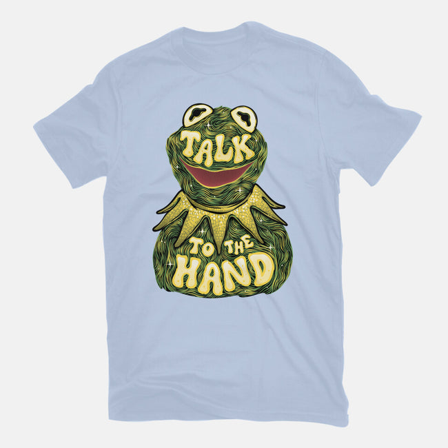 Talk To The Kermit Hand-Womens-Fitted-Tee-glitchygorilla