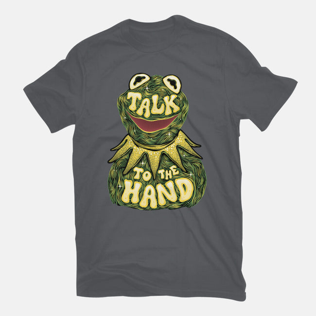 Talk To The Kermit Hand-Womens-Fitted-Tee-glitchygorilla