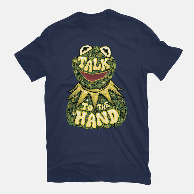 Talk To The Kermit Hand-Womens-Fitted-Tee-glitchygorilla