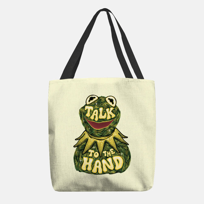 Talk To The Kermit Hand-None-Basic Tote-Bag-glitchygorilla