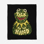 Talk To The Kermit Hand-None-Fleece-Blanket-glitchygorilla