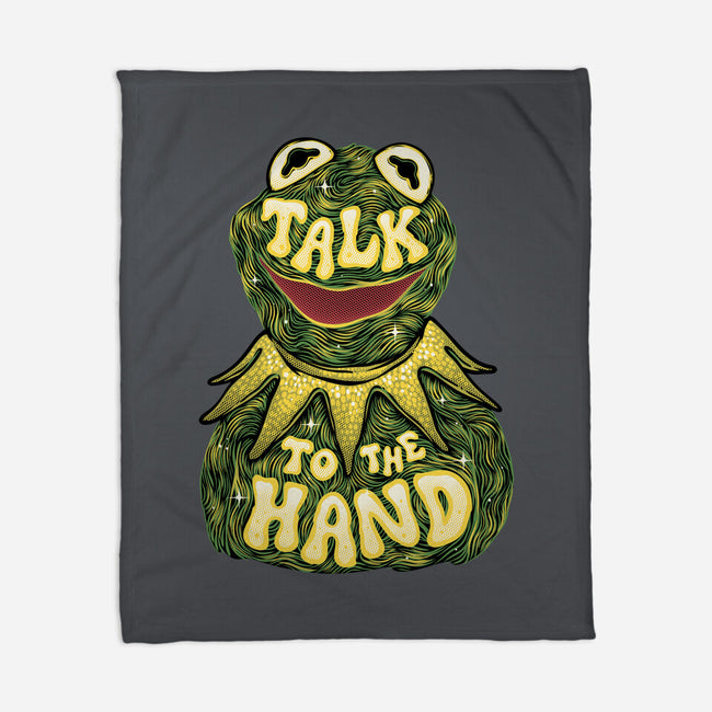 Talk To The Kermit Hand-None-Fleece-Blanket-glitchygorilla