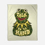 Talk To The Kermit Hand-None-Fleece-Blanket-glitchygorilla