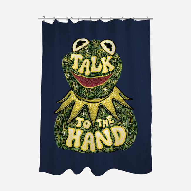 Talk To The Kermit Hand-None-Polyester-Shower Curtain-glitchygorilla