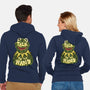 Talk To The Kermit Hand-Unisex-Zip-Up-Sweatshirt-glitchygorilla