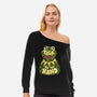 Talk To The Kermit Hand-Womens-Off Shoulder-Sweatshirt-glitchygorilla