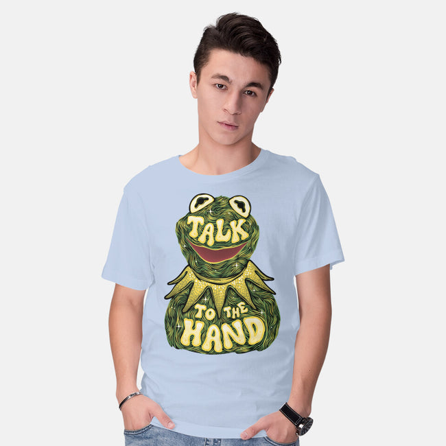 Talk To The Kermit Hand-Mens-Basic-Tee-glitchygorilla