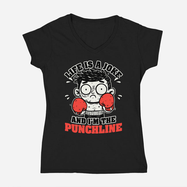 Life Punchline Joke-Womens-V-Neck-Tee-Studio Mootant