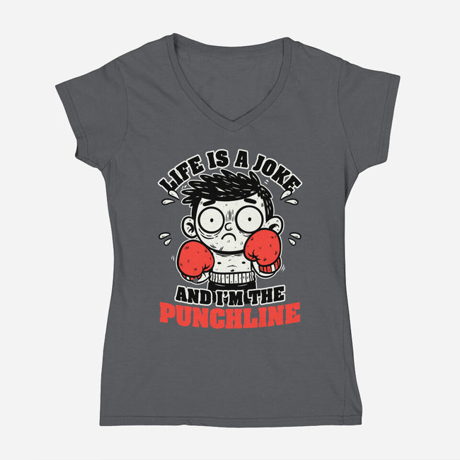 Life Punchline Joke-Womens-V-Neck-Tee-Studio Mootant