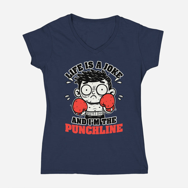 Life Punchline Joke-Womens-V-Neck-Tee-Studio Mootant