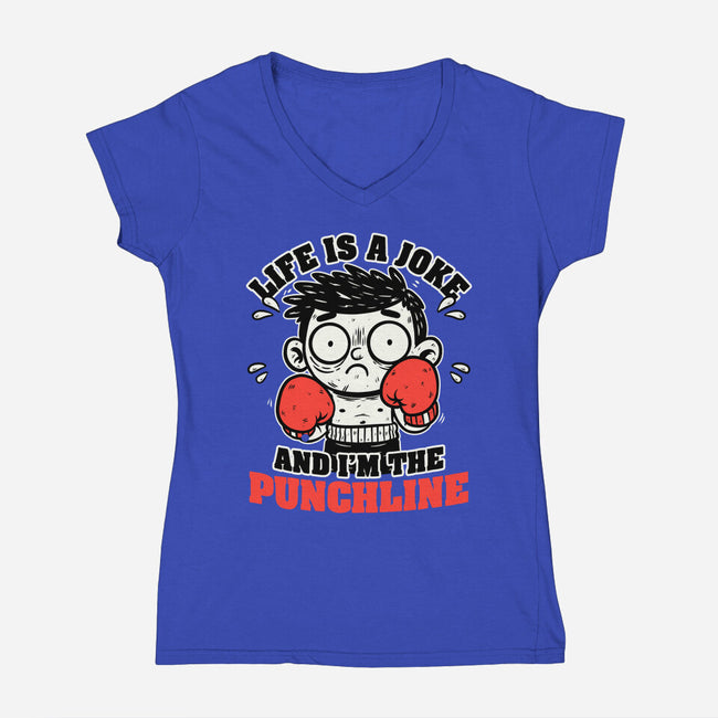 Life Punchline Joke-Womens-V-Neck-Tee-Studio Mootant