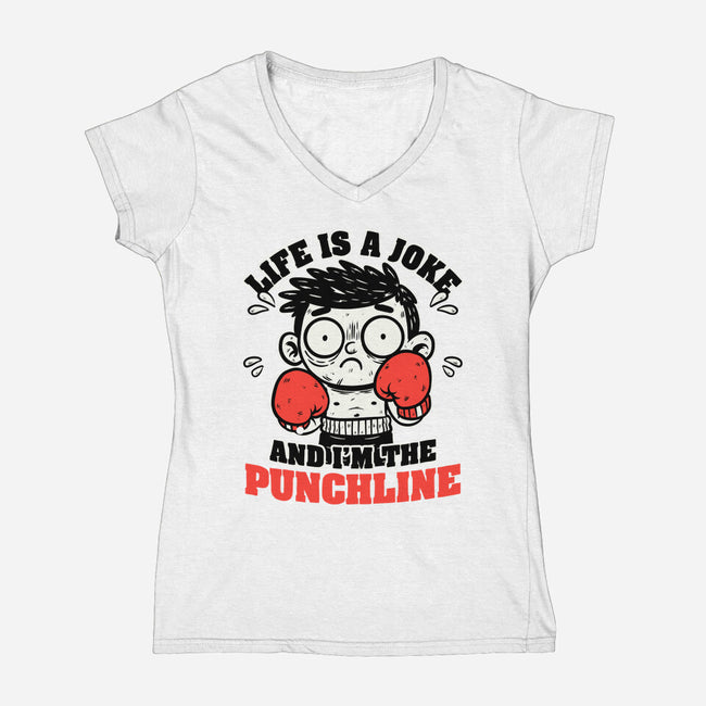 Life Punchline Joke-Womens-V-Neck-Tee-Studio Mootant