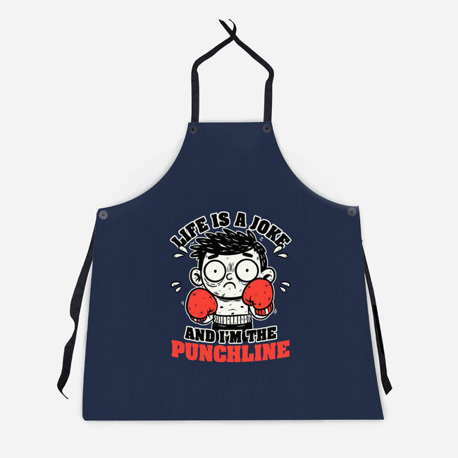 Life Punchline Joke-Unisex-Kitchen-Apron-Studio Mootant