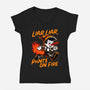 Liar Pants On Fire-Womens-V-Neck-Tee-Studio Mootant