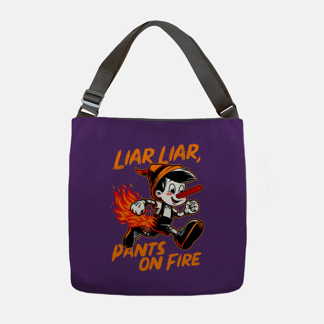 Liar Pants On Fire-None-Adjustable Tote-Bag-Studio Mootant
