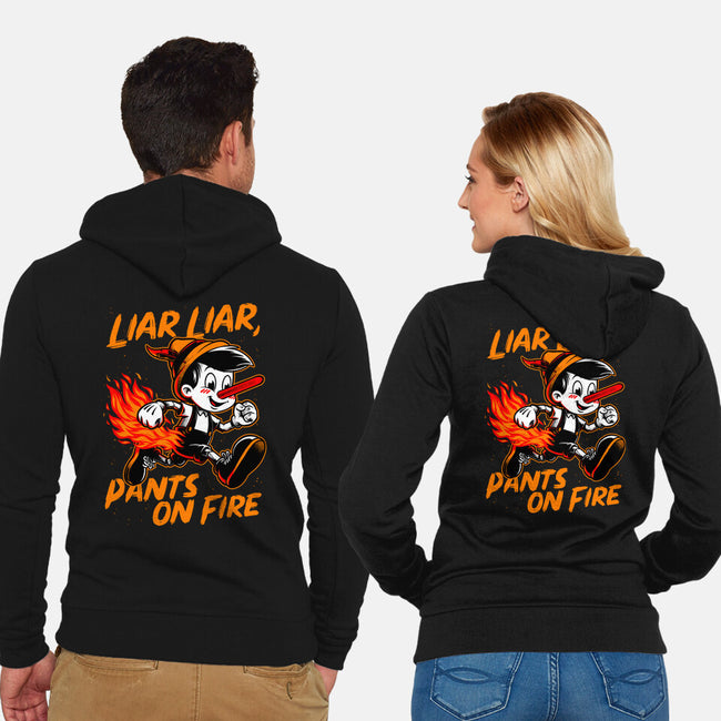 Liar Pants On Fire-Unisex-Zip-Up-Sweatshirt-Studio Mootant