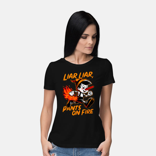 Liar Pants On Fire-Womens-Basic-Tee-Studio Mootant