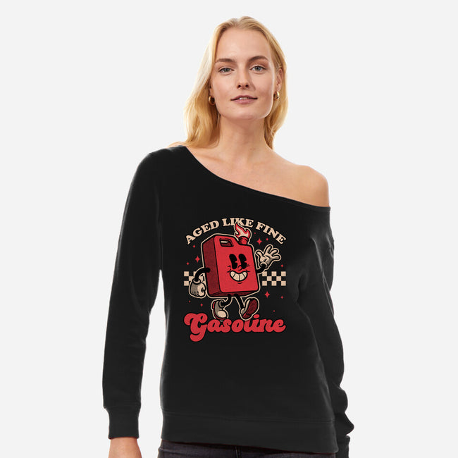 Gasoline Vintage Mascot-Womens-Off Shoulder-Sweatshirt-Studio Mootant