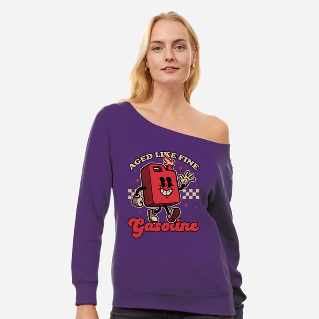 Gasoline Vintage Mascot-Womens-Off Shoulder-Sweatshirt-Studio Mootant