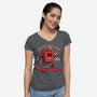 Gasoline Vintage Mascot-Womens-V-Neck-Tee-Studio Mootant