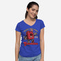 Gasoline Vintage Mascot-Womens-V-Neck-Tee-Studio Mootant
