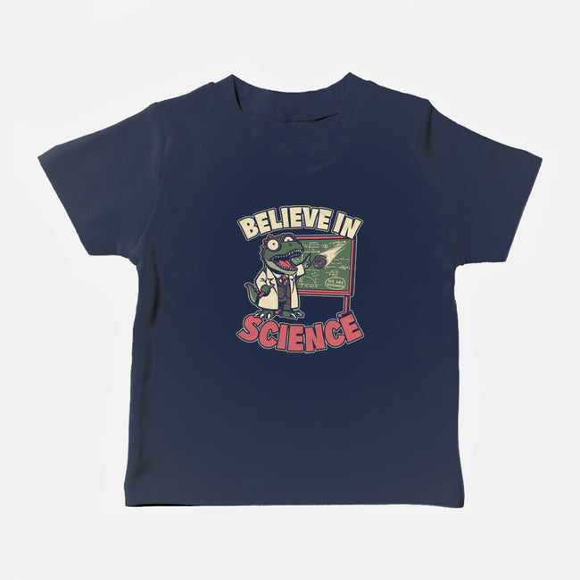 Dino Believe In Science-Baby-Basic-Tee-Studio Mootant