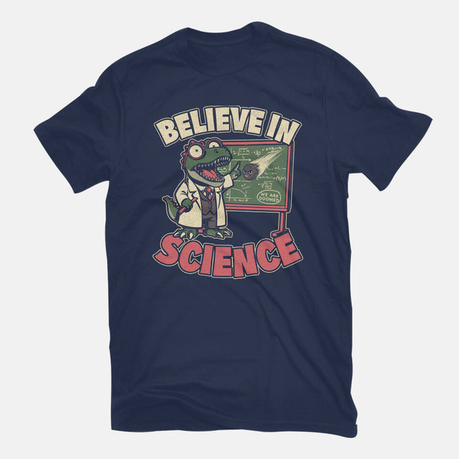 Dino Believe In Science-Mens-Basic-Tee-Studio Mootant