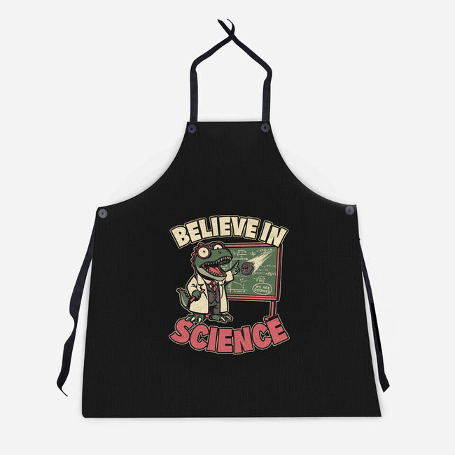 Dino Believe In Science-Unisex-Kitchen-Apron-Studio Mootant