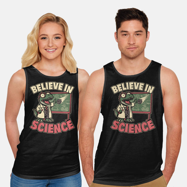 Dino Believe In Science-Unisex-Basic-Tank-Studio Mootant