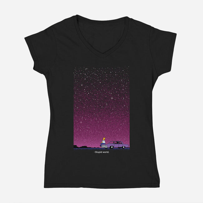 Stupid Stupid World-Womens-V-Neck-Tee-Tronyx79