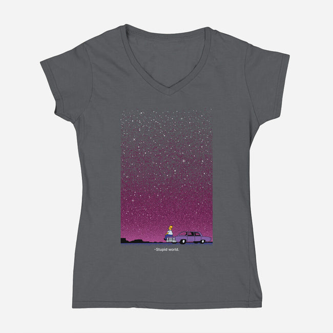 Stupid Stupid World-Womens-V-Neck-Tee-Tronyx79