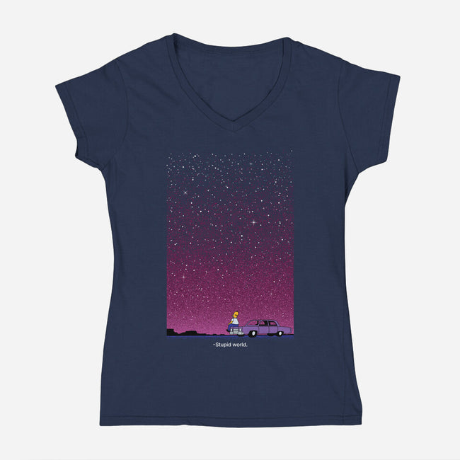 Stupid Stupid World-Womens-V-Neck-Tee-Tronyx79